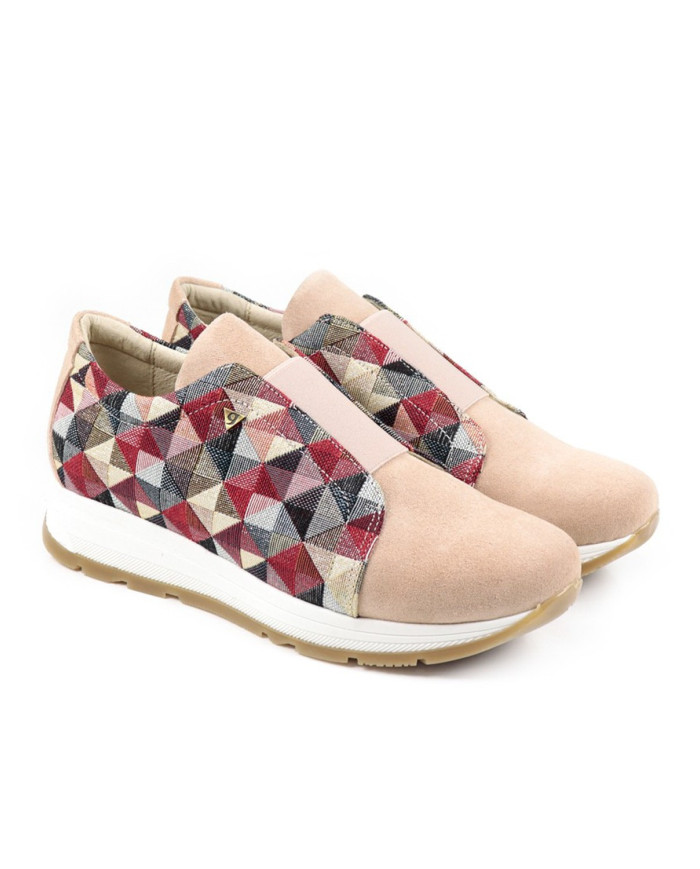 Ladies Pink Trainers with Geometric Pattern