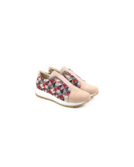 Ladies Pink Trainers with Geometric Pattern
