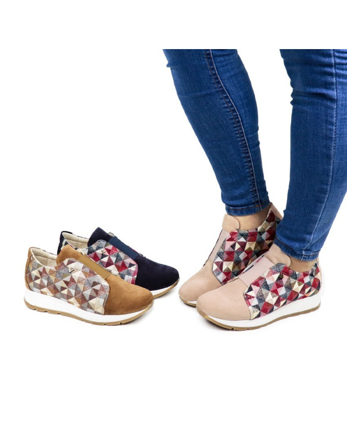 Ladies Trainers with Geometric Pattern