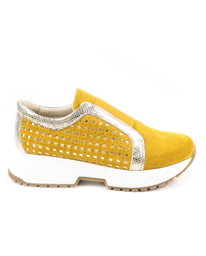 Ladies shoes Yellow Ginova with Elastic