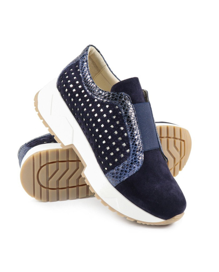 Sapatos Desportivos Azuis de Senhora Ginova com Elástico