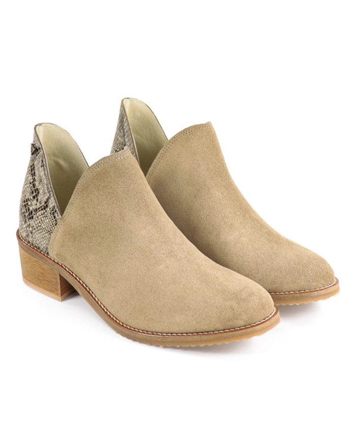 Botas Taupe de Senhora Ginova com Abertura Lateral