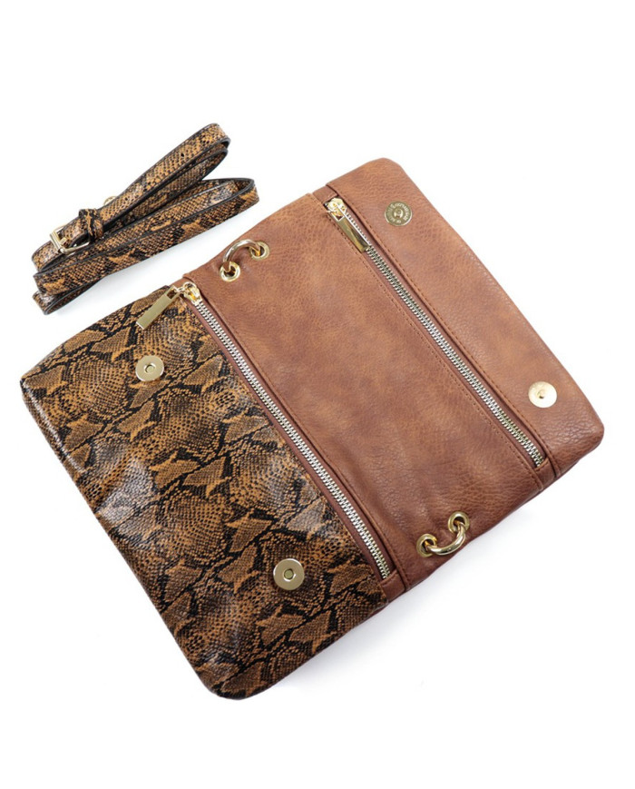 Lady Camel Tiracolo Case with Cobra Pattern