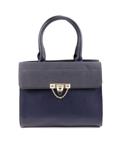 Bolsa de la señora azul con aplicación de oro