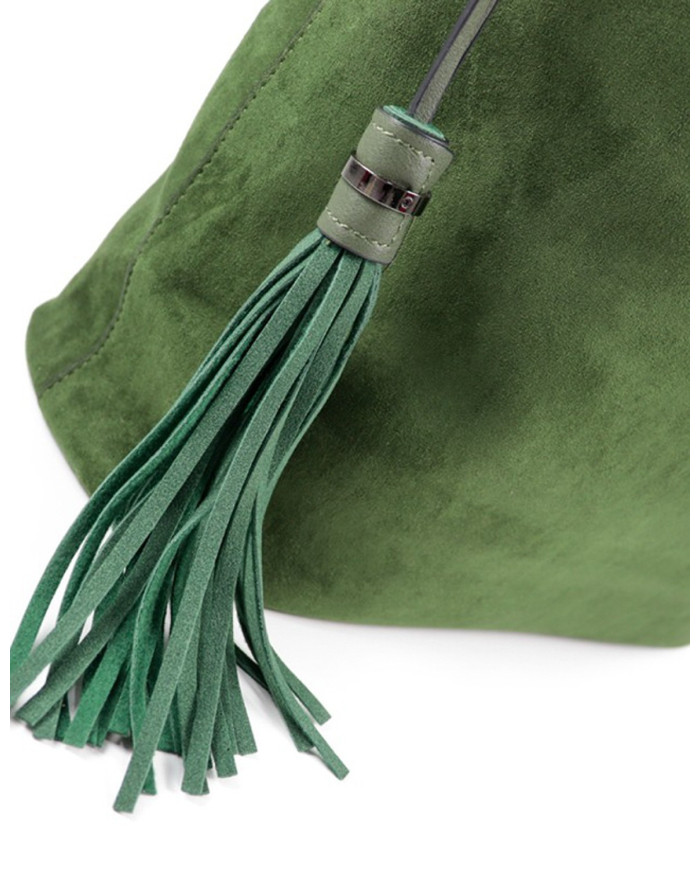 Mala de Senhora Verde com Bolsa Interior e Berloque