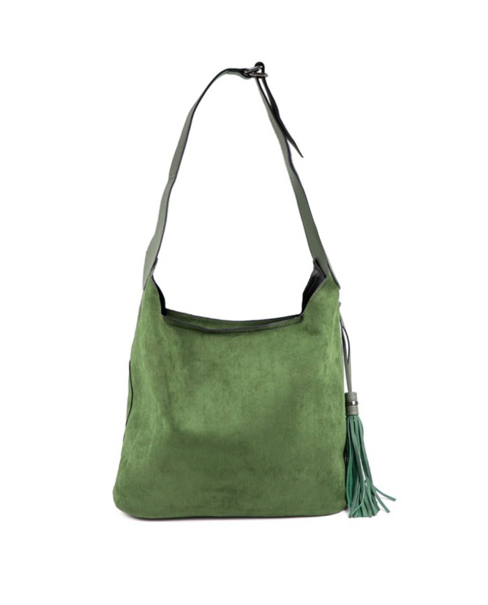 Mala de Senhora Verde com Bolsa Interior e Berloque