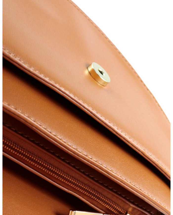 Lady Camel Simple Stripe Bag con Oval Lines