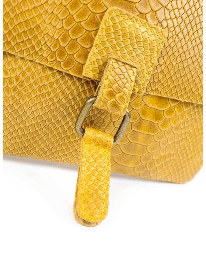 Bolsa de Crochet Lady en Croco Mostarda