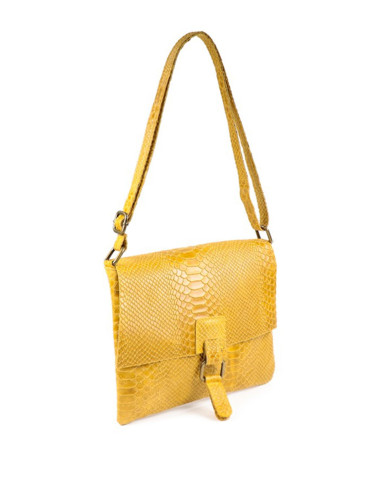 Bolsa de Crochet Lady en Croco Mostarda