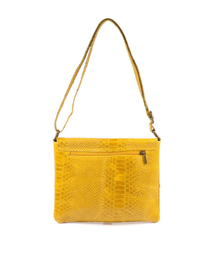 Crochet Lady's Bag in Croco Mostarda