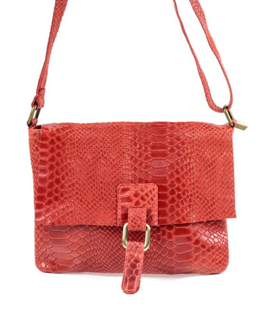 Red Lady's Crochet Bag in Croco