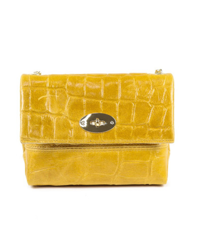 Mala Amarelo de Senhora em Pele Pequena