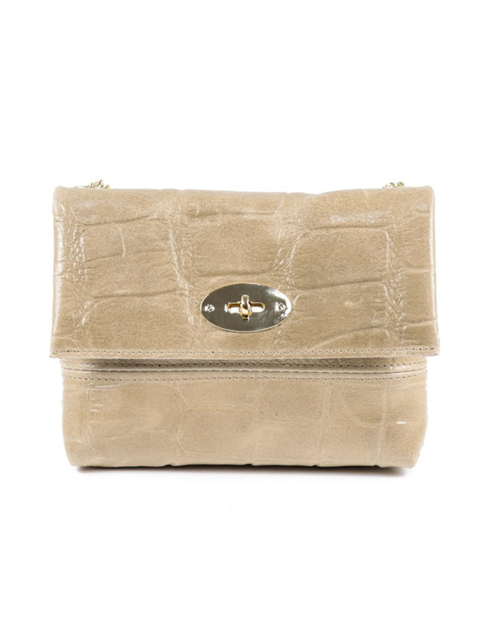 Lady Taupe Bolsa en pequeña piel
