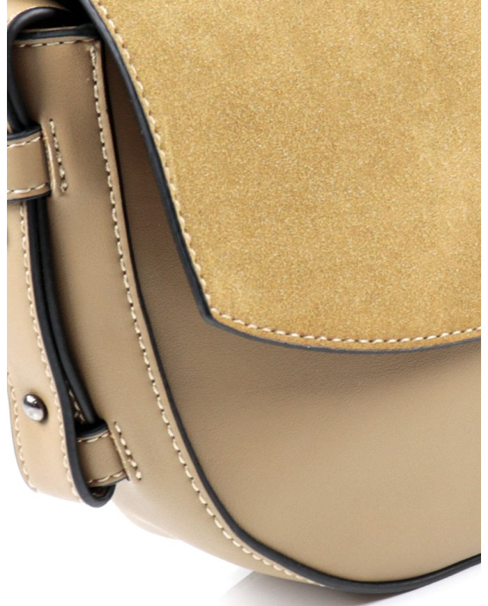 Mala de Senhora Taupe Tiracolo de Linhas Ovais