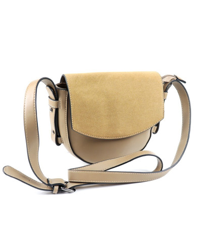 Mala de Senhora Taupe Tiracolo de Linhas Ovais