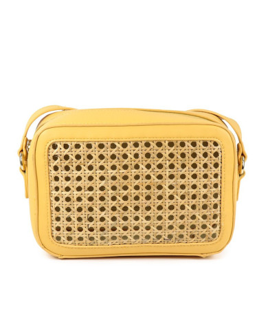 Lady's Bag Yellow Tiracolo in Ráfia