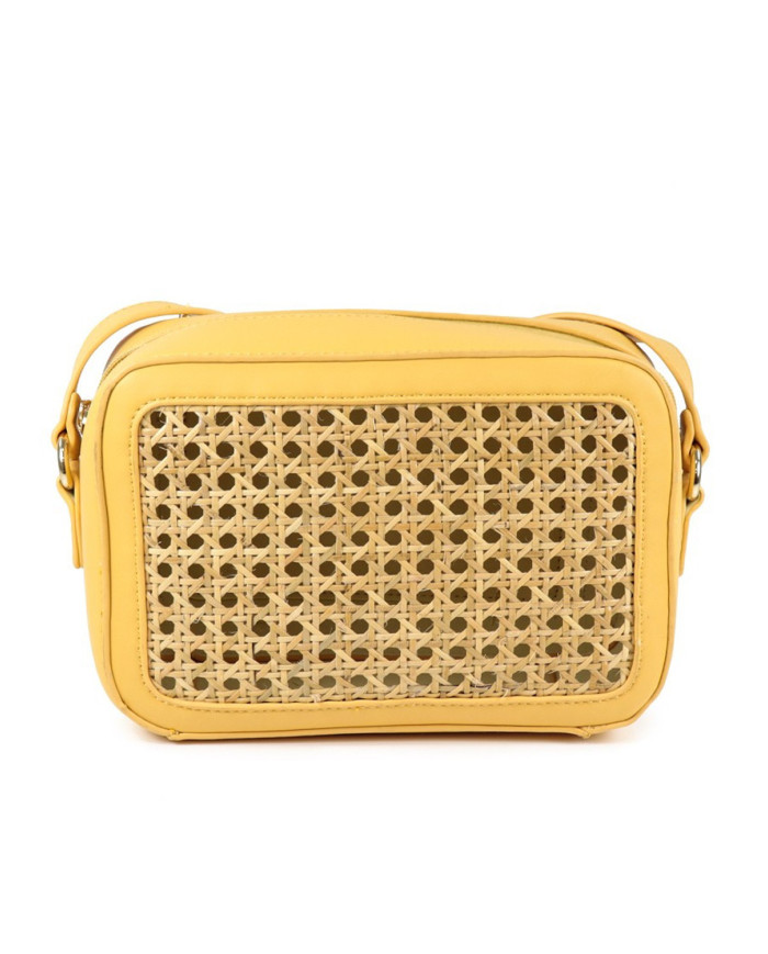 Lady's Bag Yellow Tiracolo in Ráfia