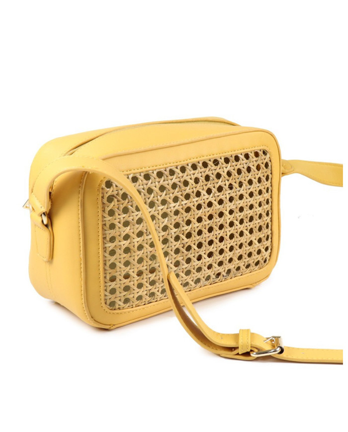 Lady's Bag Yellow Tiracolo in Ráfia