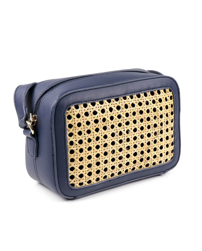 Mala de Senhora Tiracolo Azul em Ráfia