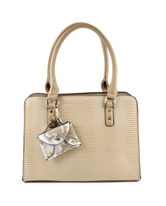 Mala Taupe de Senhora com Porta Cartões