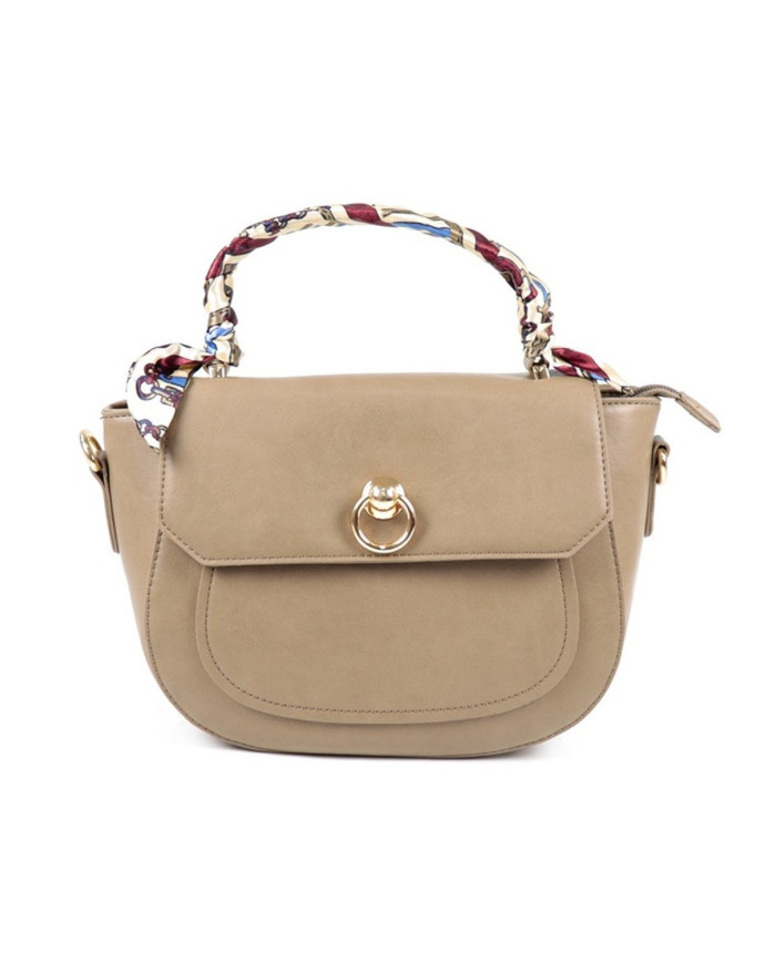 Taupe Hand Lady's Bag con Lence Decorative