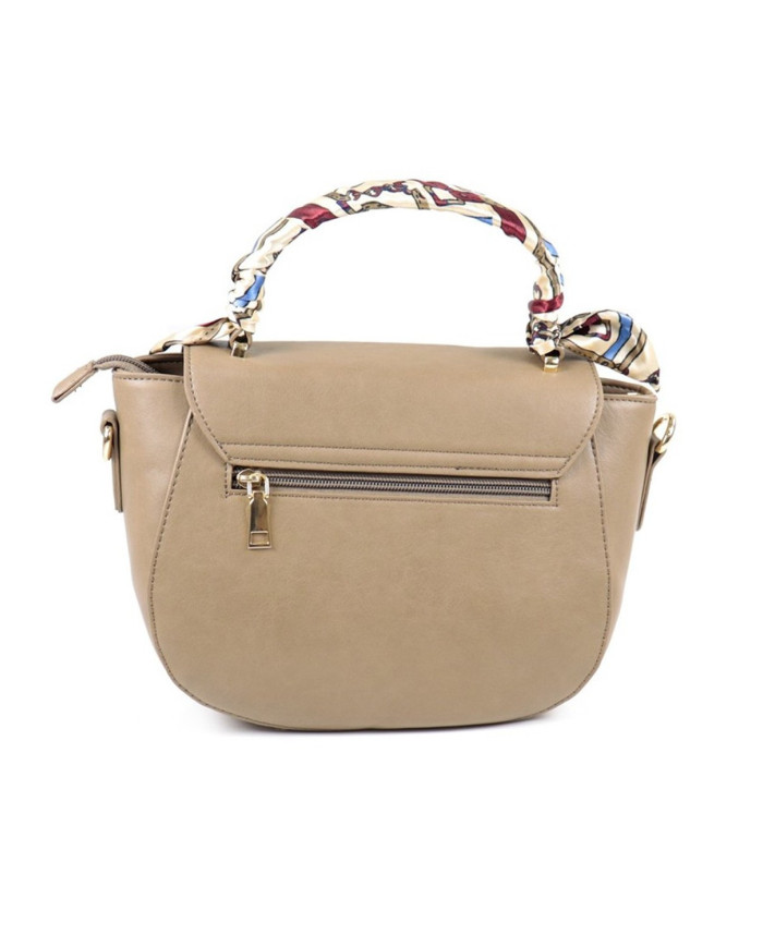 Taupe Hand Lady's Bag with Lence Decorative