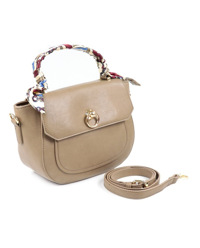 Taupe Hand Lady's Bag con Lence Decorative