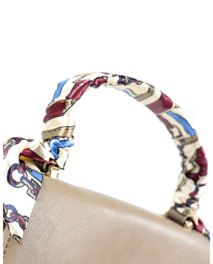 Taupe Hand Lady's Bag con Lence Decorative