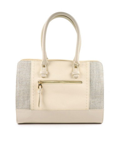 Bolsa de mano Lady Beige con detalle de tela
