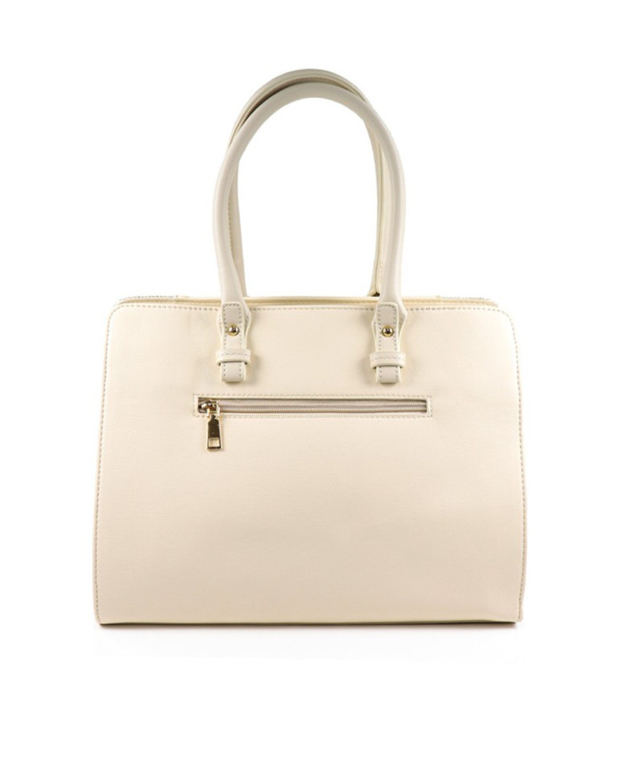 Lady Beige Hand Bag with Fabric Detail