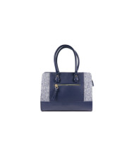 Lady Blue Hand Bag con detalle de tela