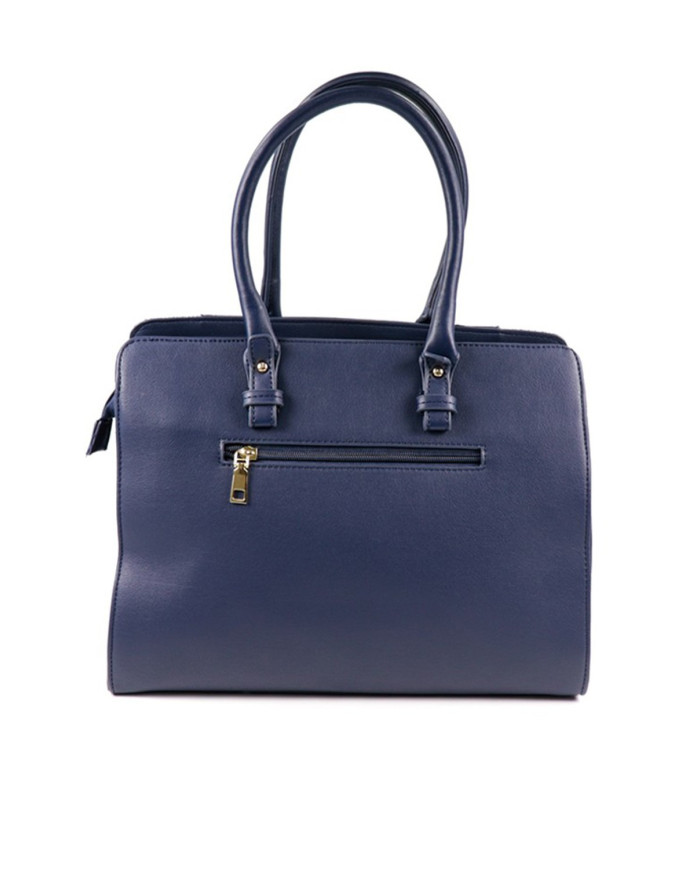 Lady Blue Hand Bag con detalle de tela