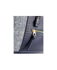 Lady Blue Hand Bag con detalle de tela