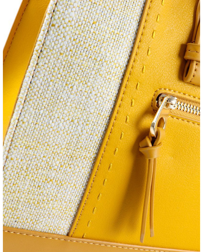 Chicas Bolso de mano amarilla con Detalle de tela