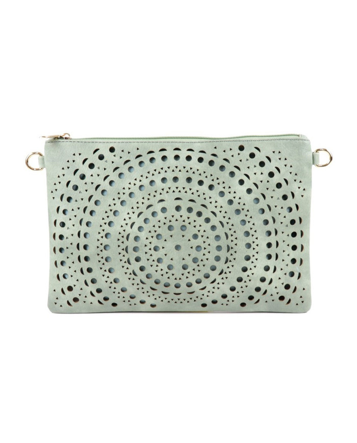 Clutch Verde Agua de Senhora Perforated