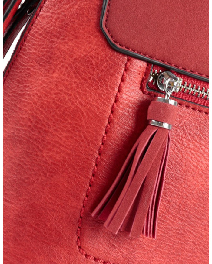 Mochila Vermelha de Senhora com Berloque