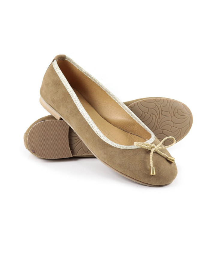 Sabrinas de Senhora Ginova Taupe com Rebordo Brilhante