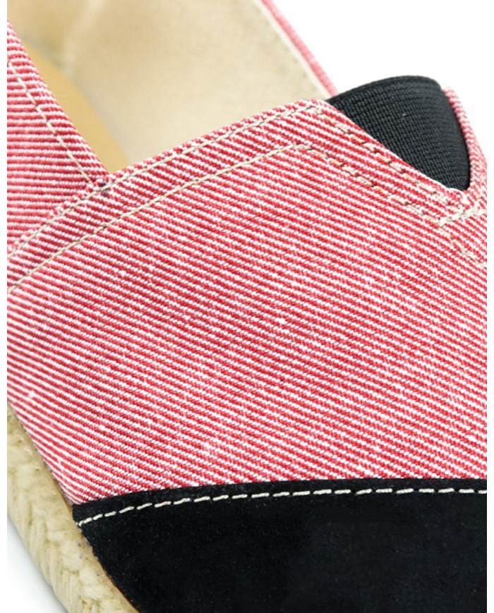 Alpercatas Vermelhas de Senhora Ginova às Riscas