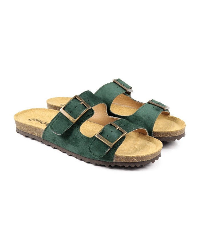 Green Lady Ginova Slippers with Anatomical Insole and Buckles