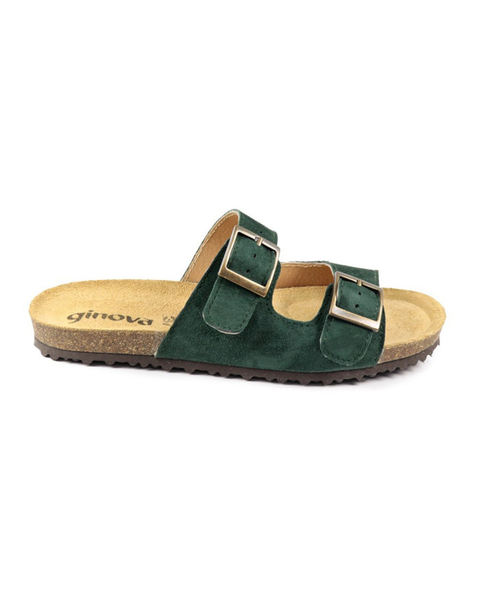 Green Lady Ginova Slippers with Anatomical Insole and Buckles