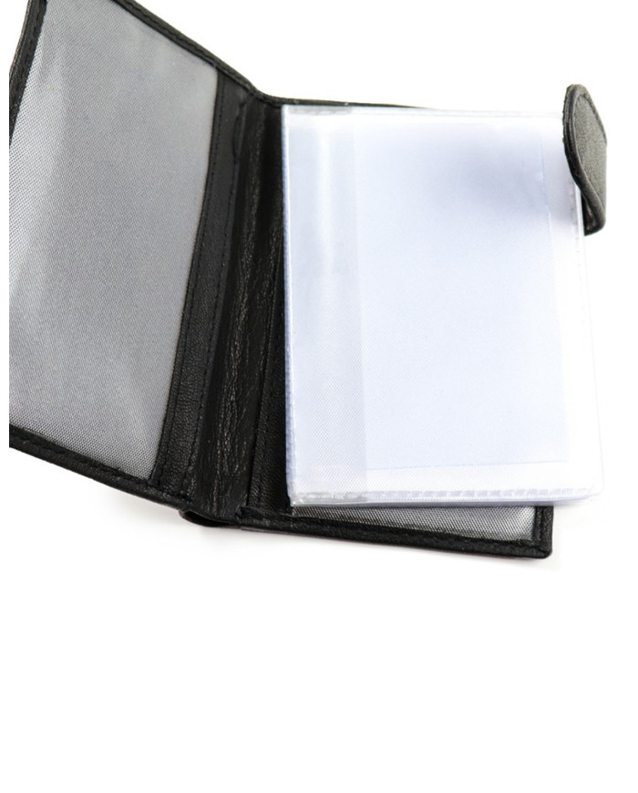 Negro Vertical Man Wallet con Stack