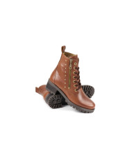 Military Boots Camel Women Ginova with Tachas