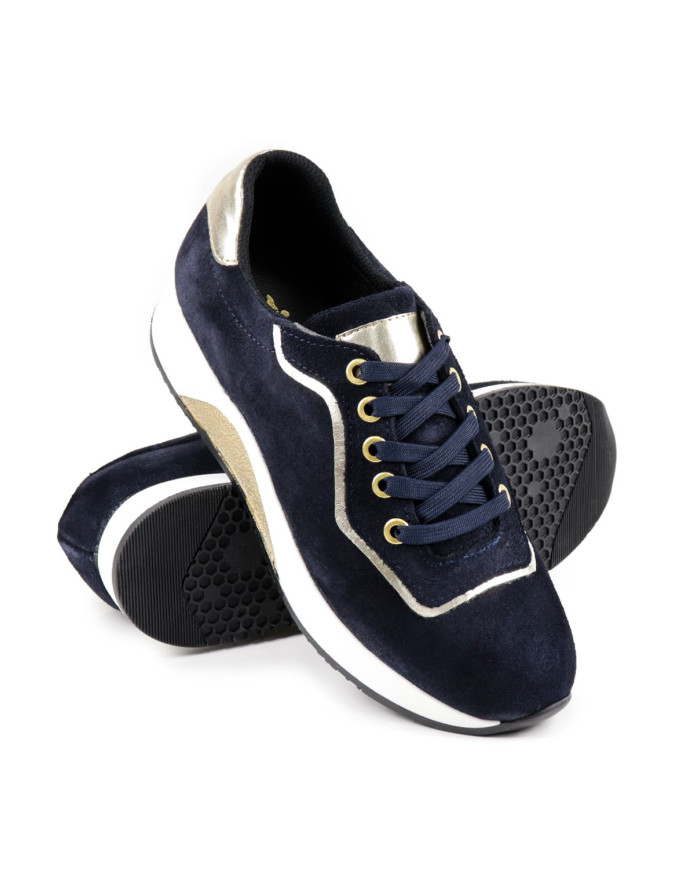 Sapatilha Azul de Mulher Ginova em Camurça