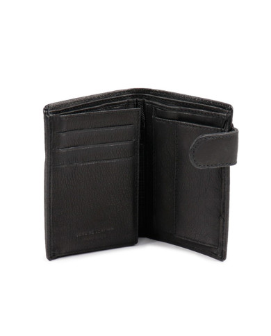 Negro Vertical Man Wallet con Stack