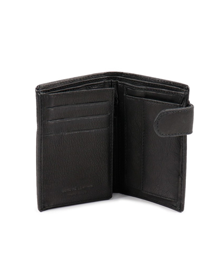 Black Vertical Man Wallet with Stack