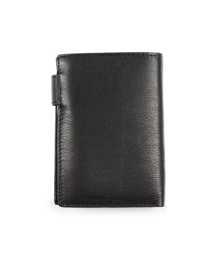 Black Vertical Man Wallet with Stack