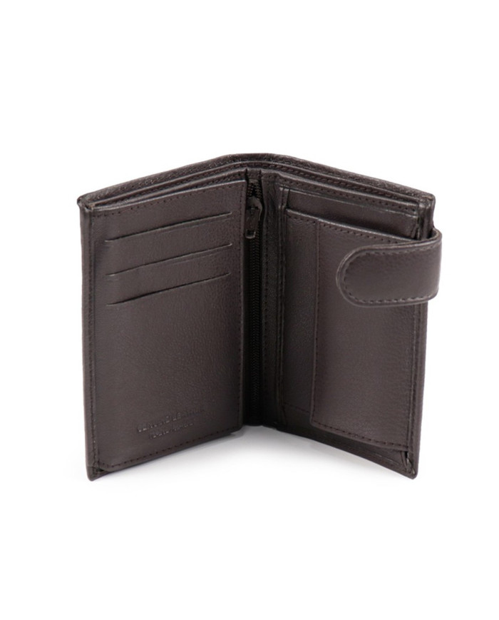 Vertical Chestnut Man Wallet with Stack