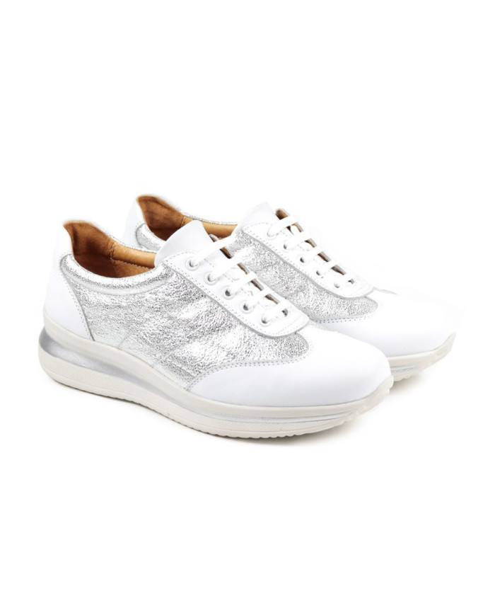 Lady Ginova shoes with Metalized Skin Silver