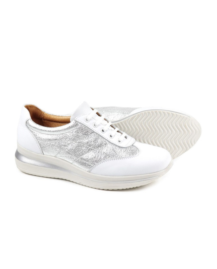 Zapatos Lady Ginova con piel metálica