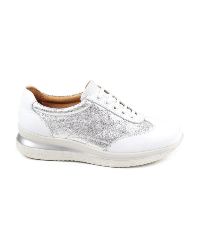 Lady Ginova shoes with Metalized Skin Silver